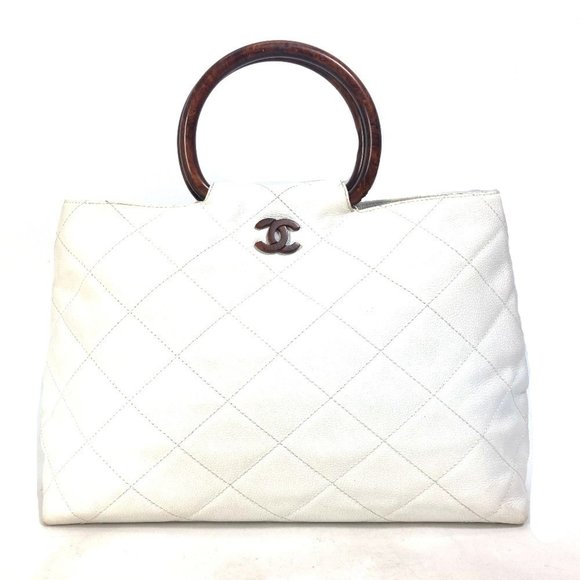 CHANEL Brown Caviar Leather Logo Tote Bag - Picture 1 of 16